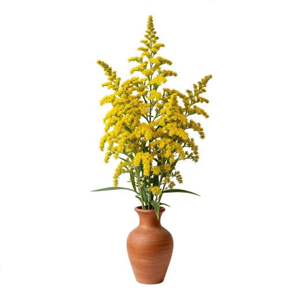 Tall goldenrod isolated on a white background