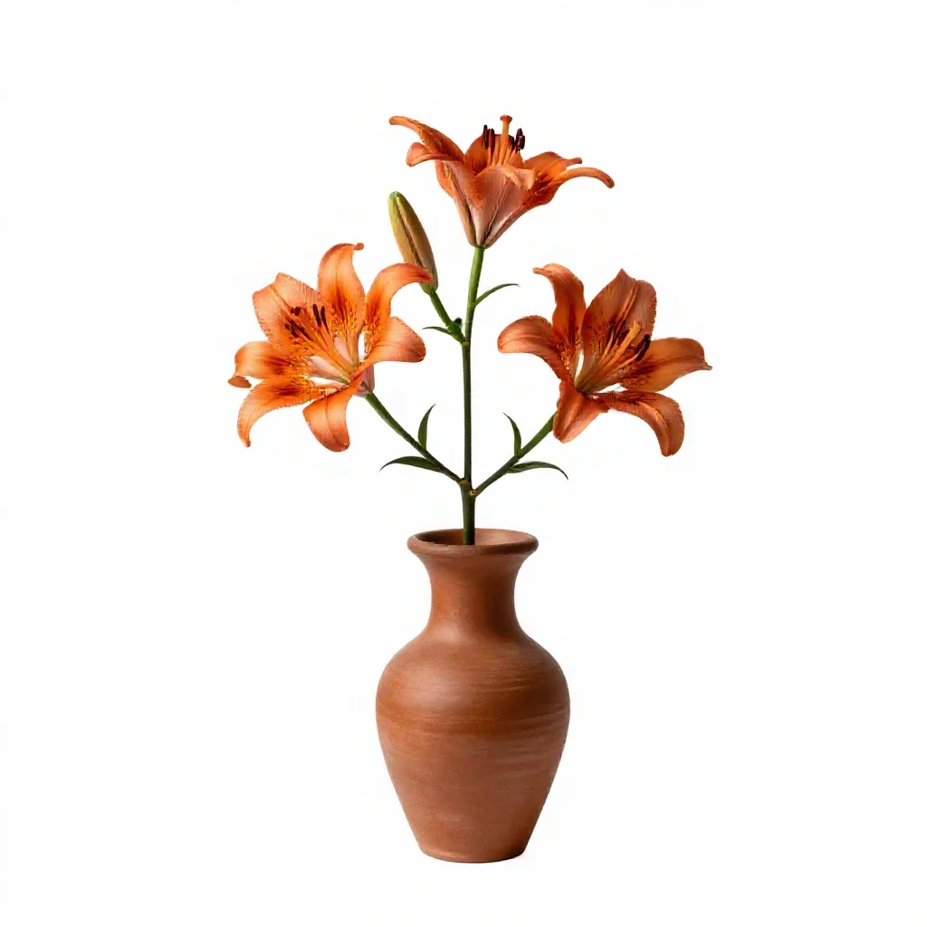 Tiger lily isolated on a white background
