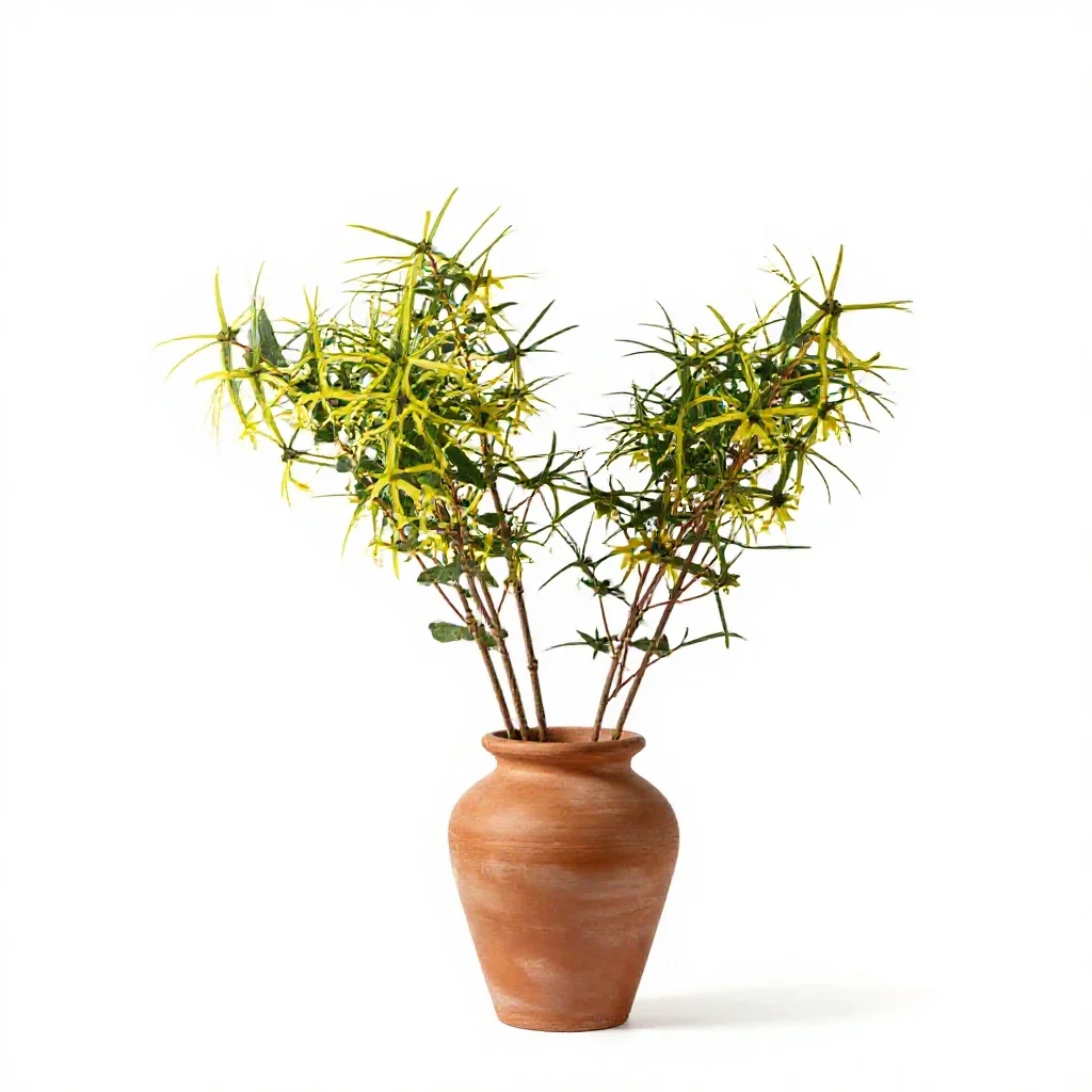 Vernal witch hazel isolated on a white background