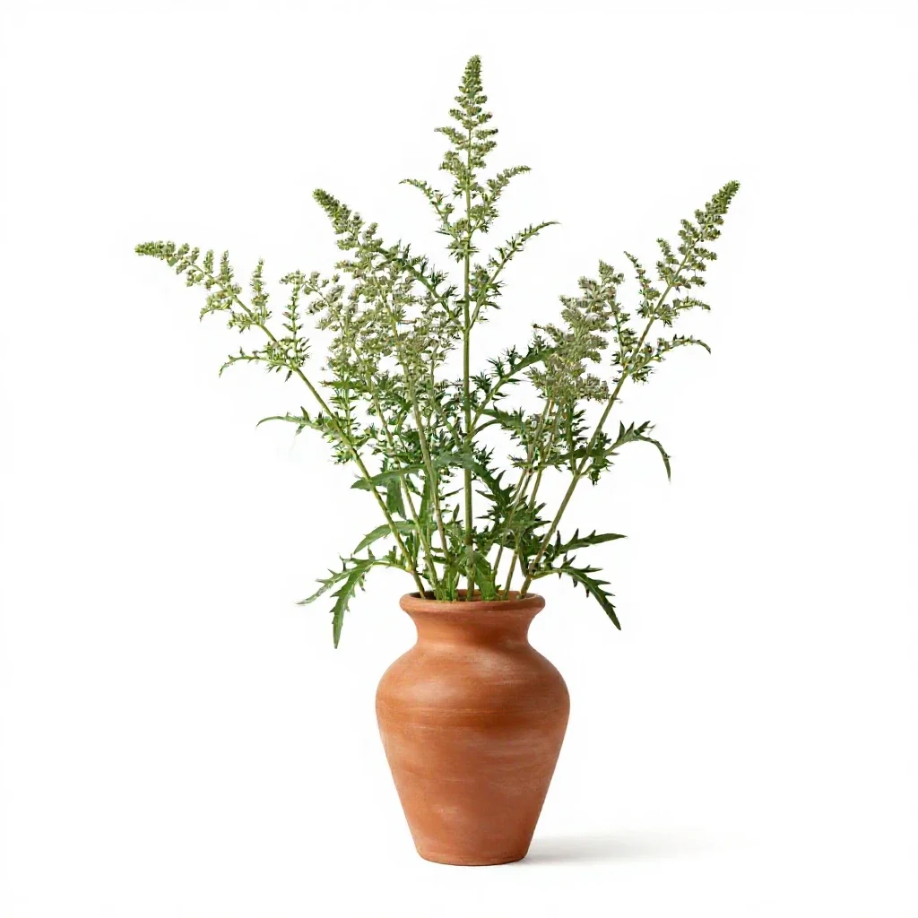 Western ragweed isolated on a white background