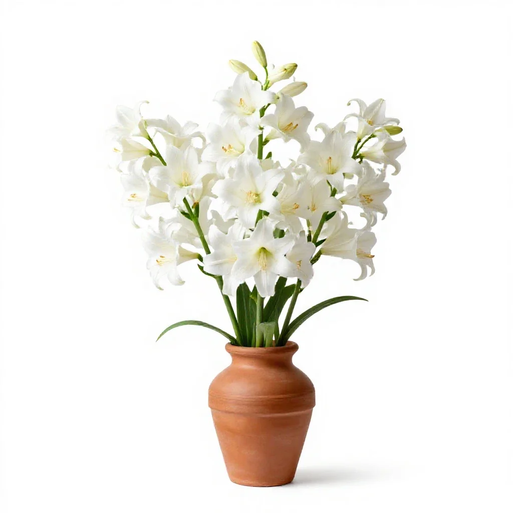 White globe lily isolated on a white background
