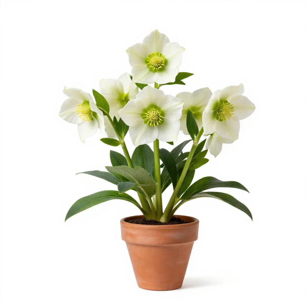 White hellebore isolated on a white background