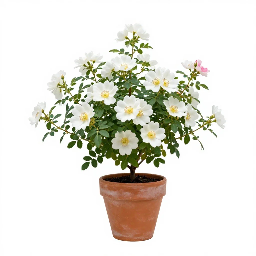 White-leaved rockrose isolated on a white background