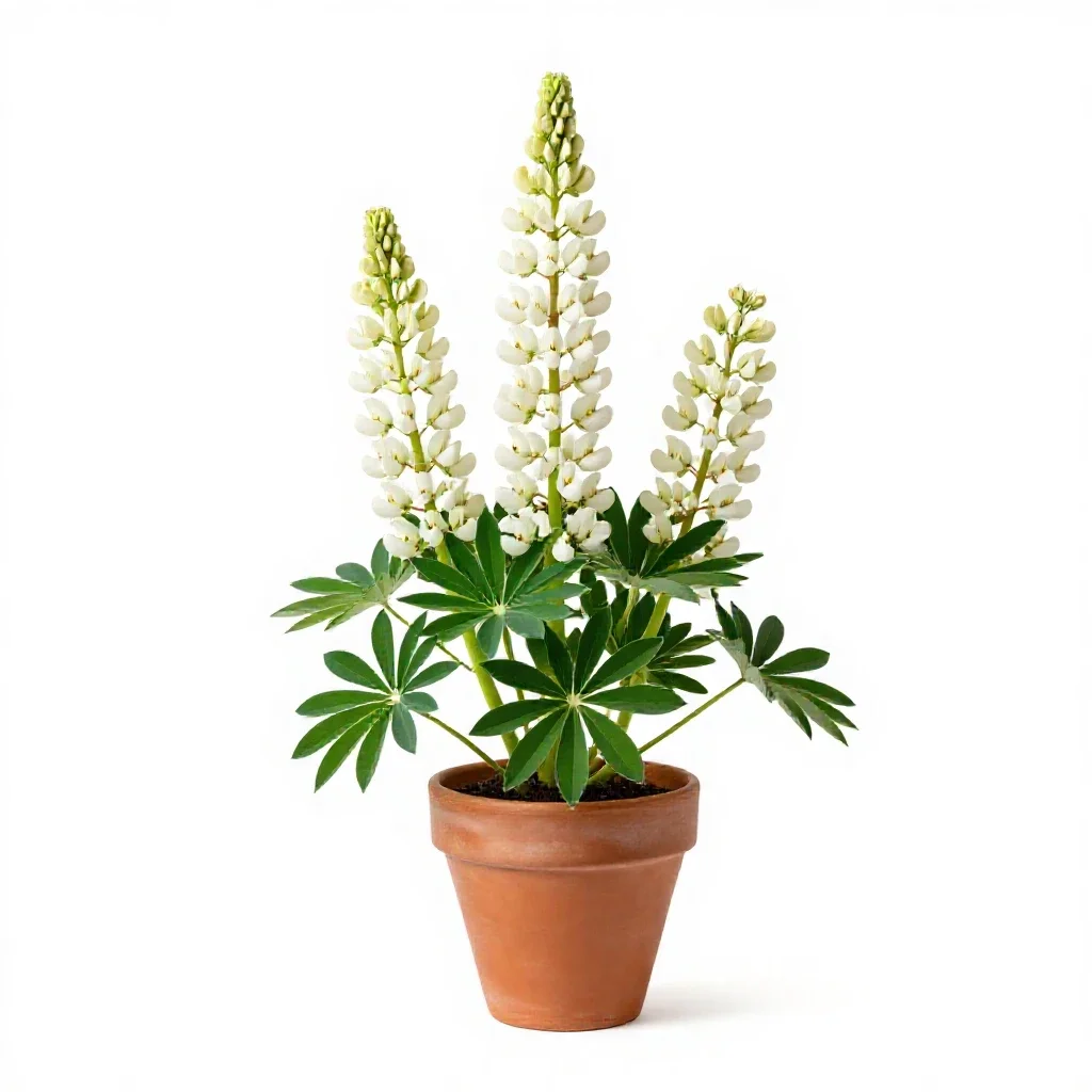 White lupine isolated on a white background