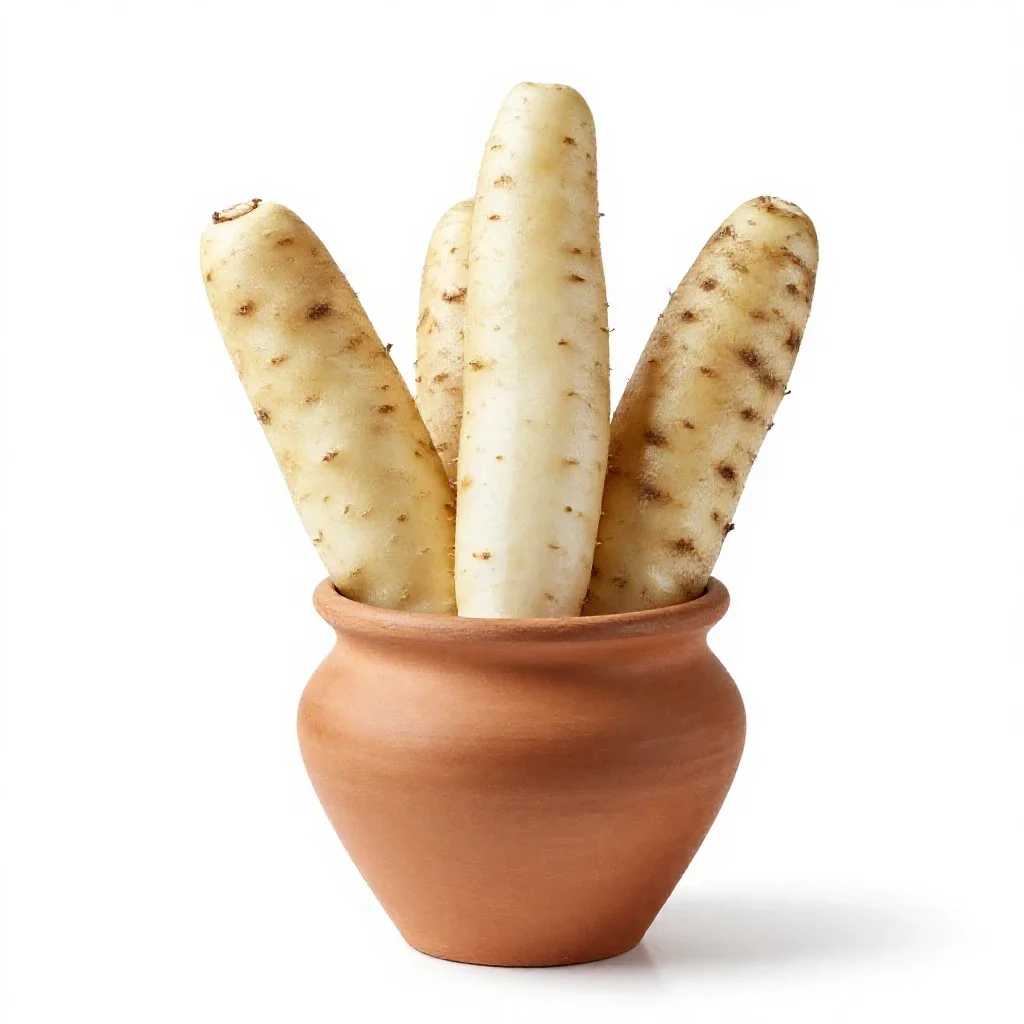 White yam isolated on a white background