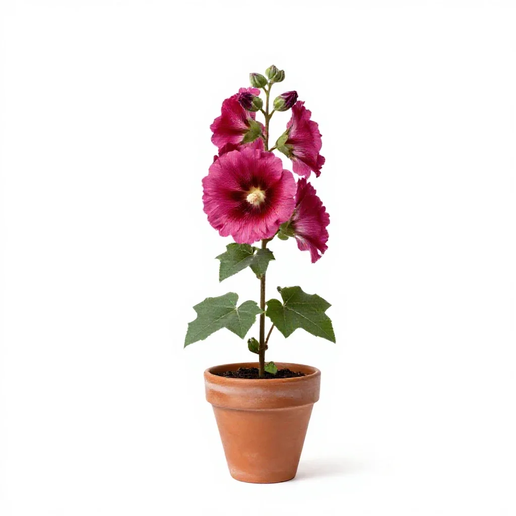 Wild hollyhock isolated on a white background