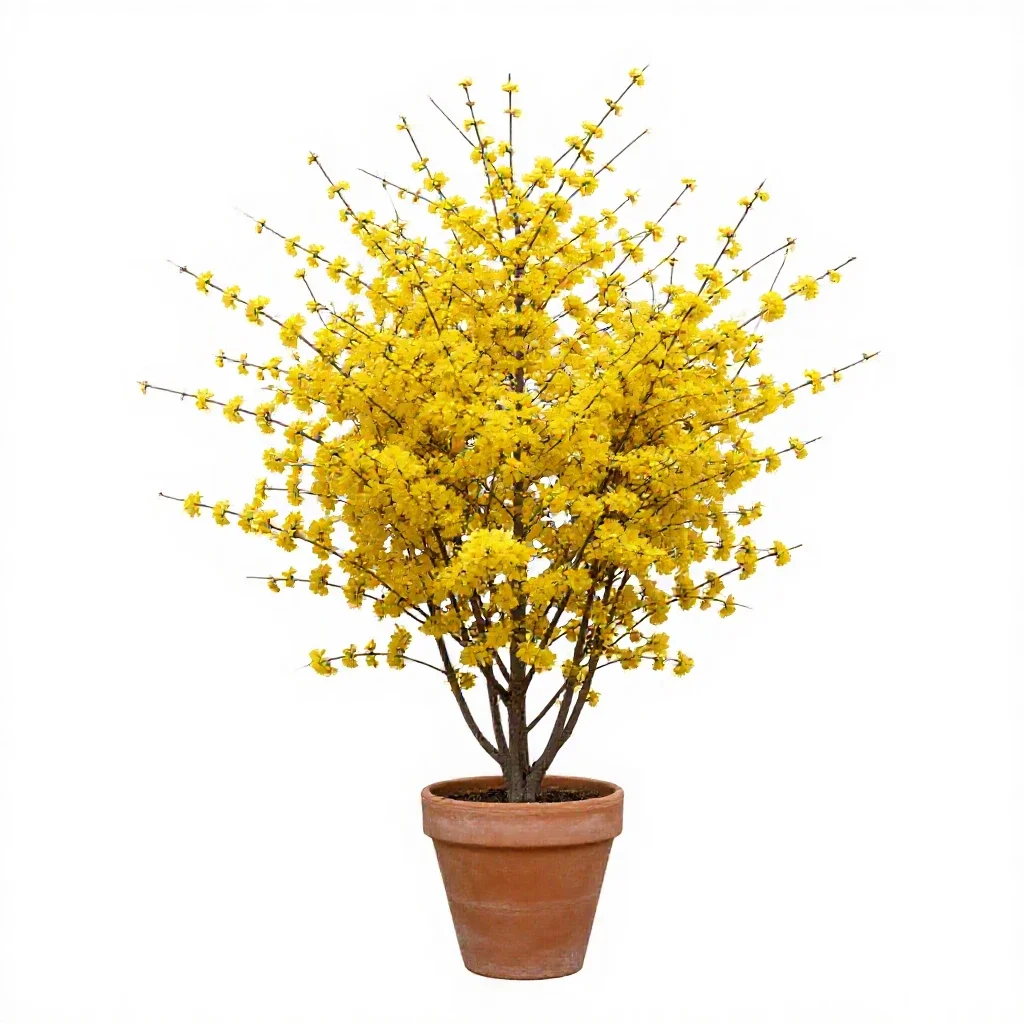Winter jasmine isolated on a white background