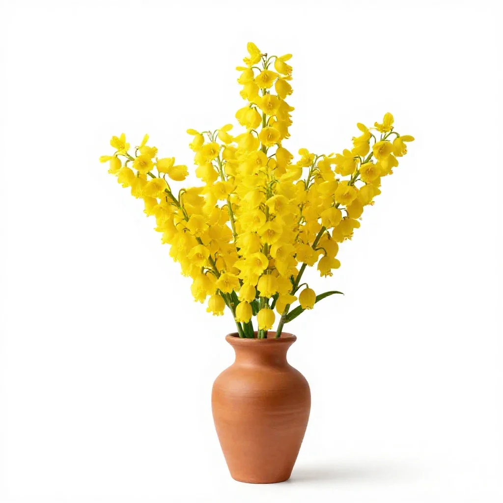 Yellow globe lily isolated on a white background