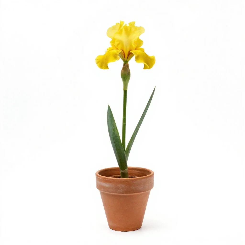 Yellow iris isolated on a white background