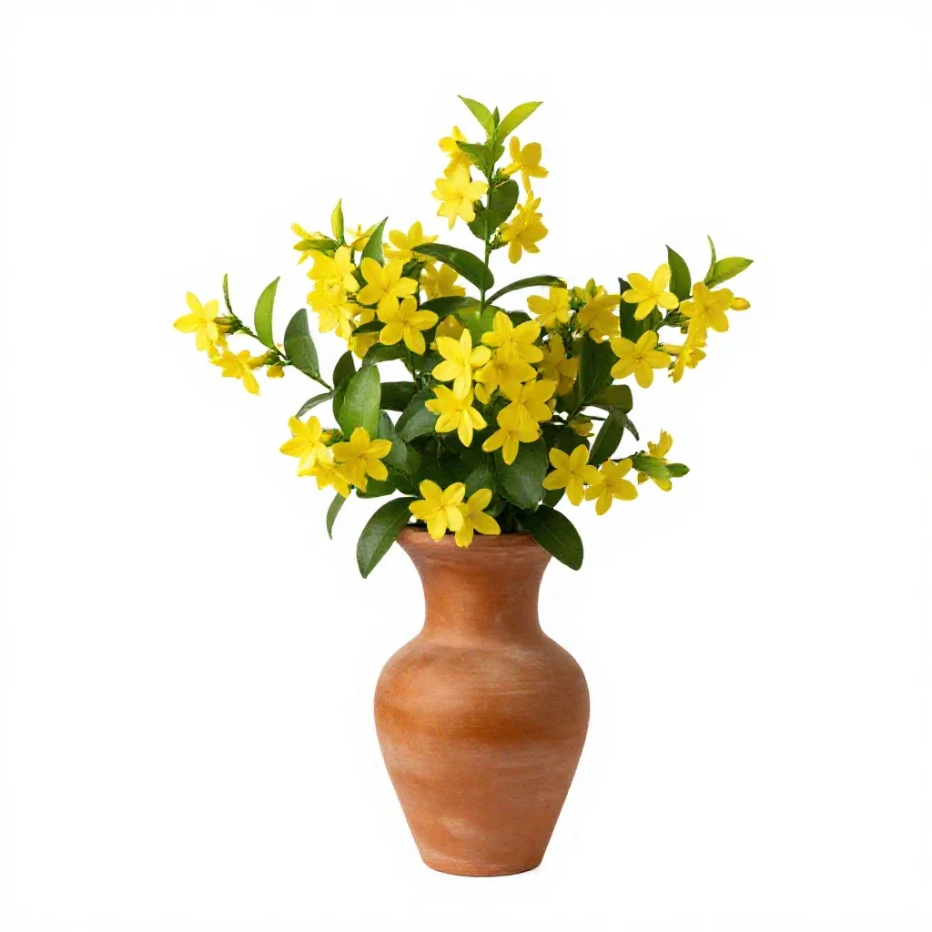 Yellow jasmine isolated on a white background