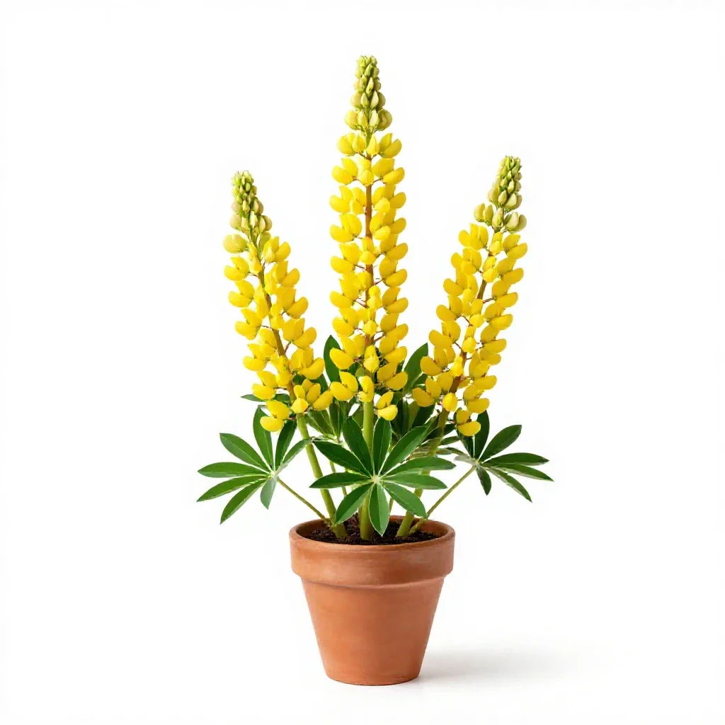 Yellow lupine isolated on a white background