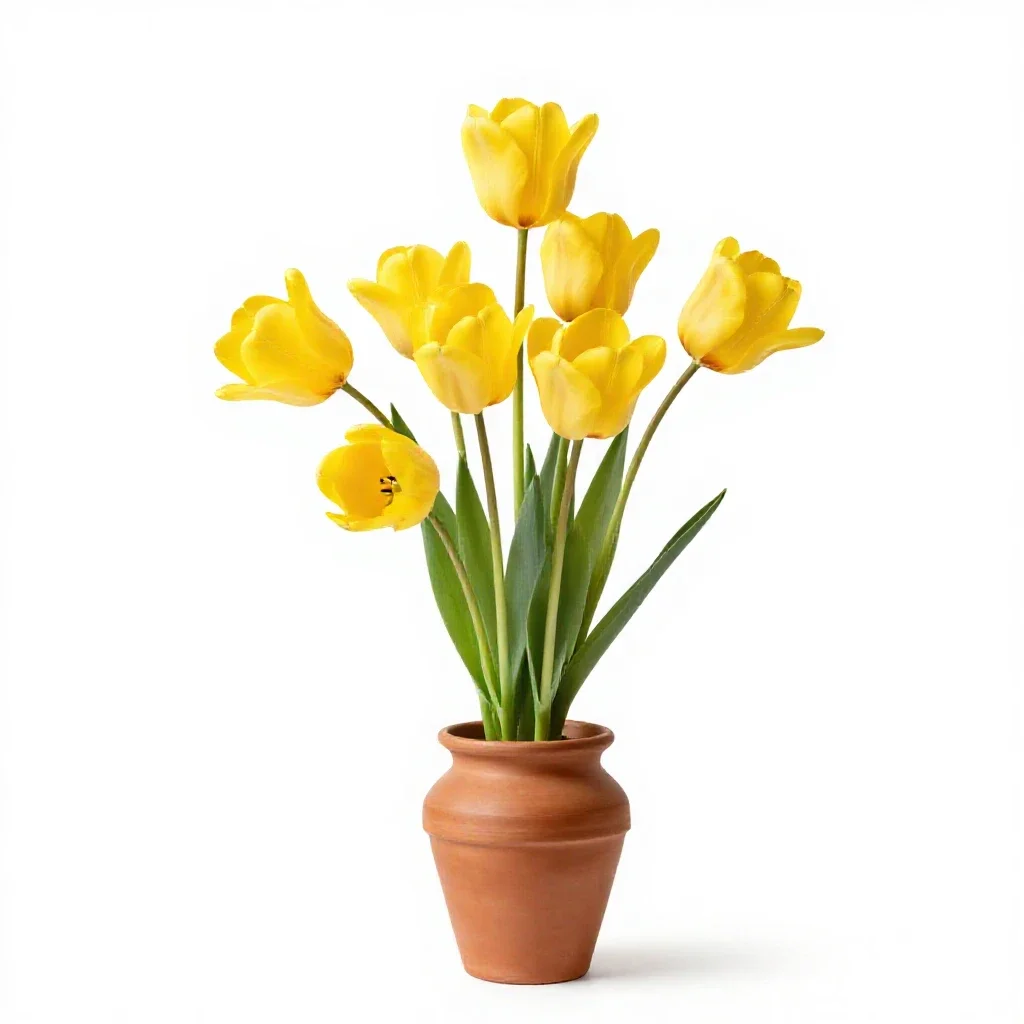 Yellow mariposa tulip isolated on a white background