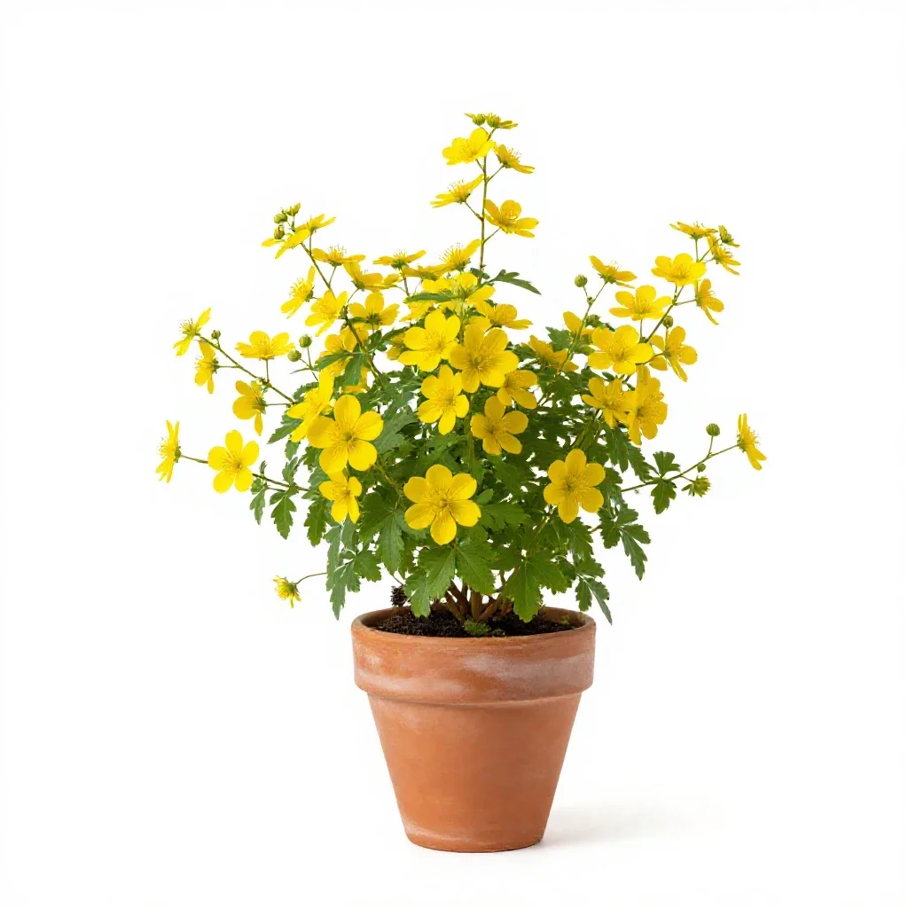 Yellow pimpernel isolated on a white background