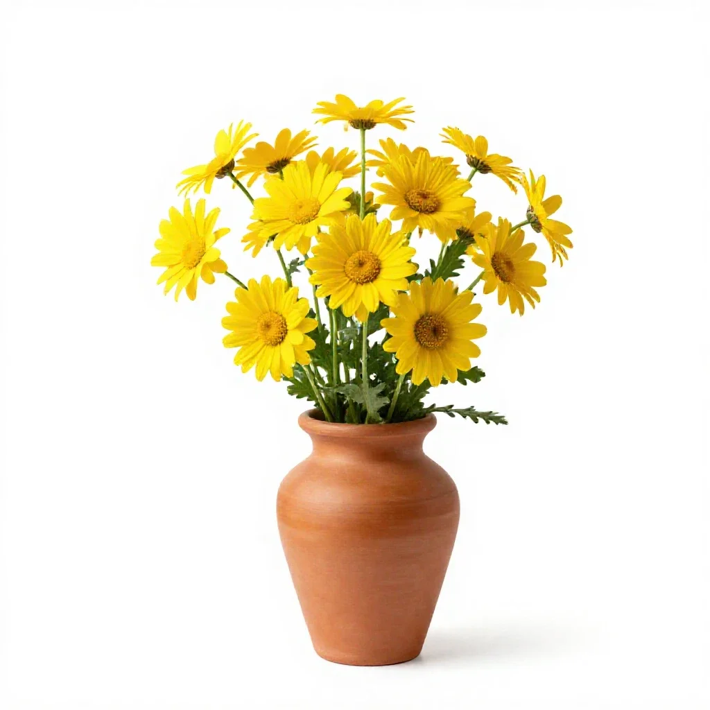 Yellow spiny daisy isolated on a white background