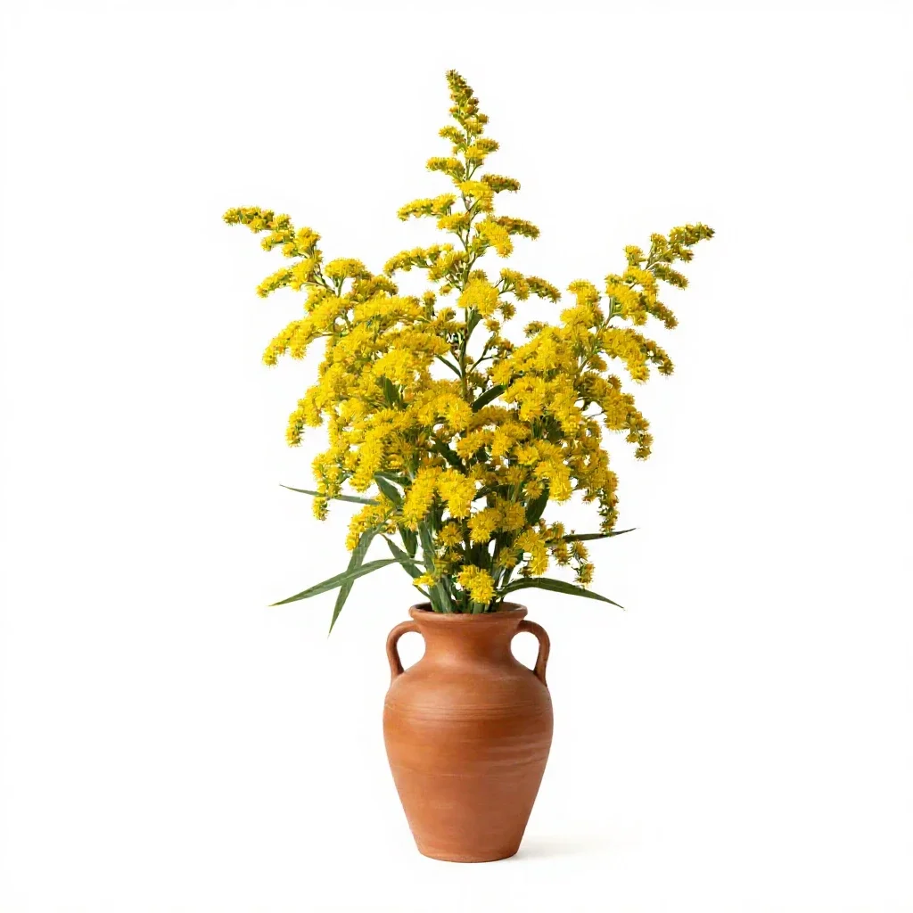 Zigzag goldenrod isolated on a white background