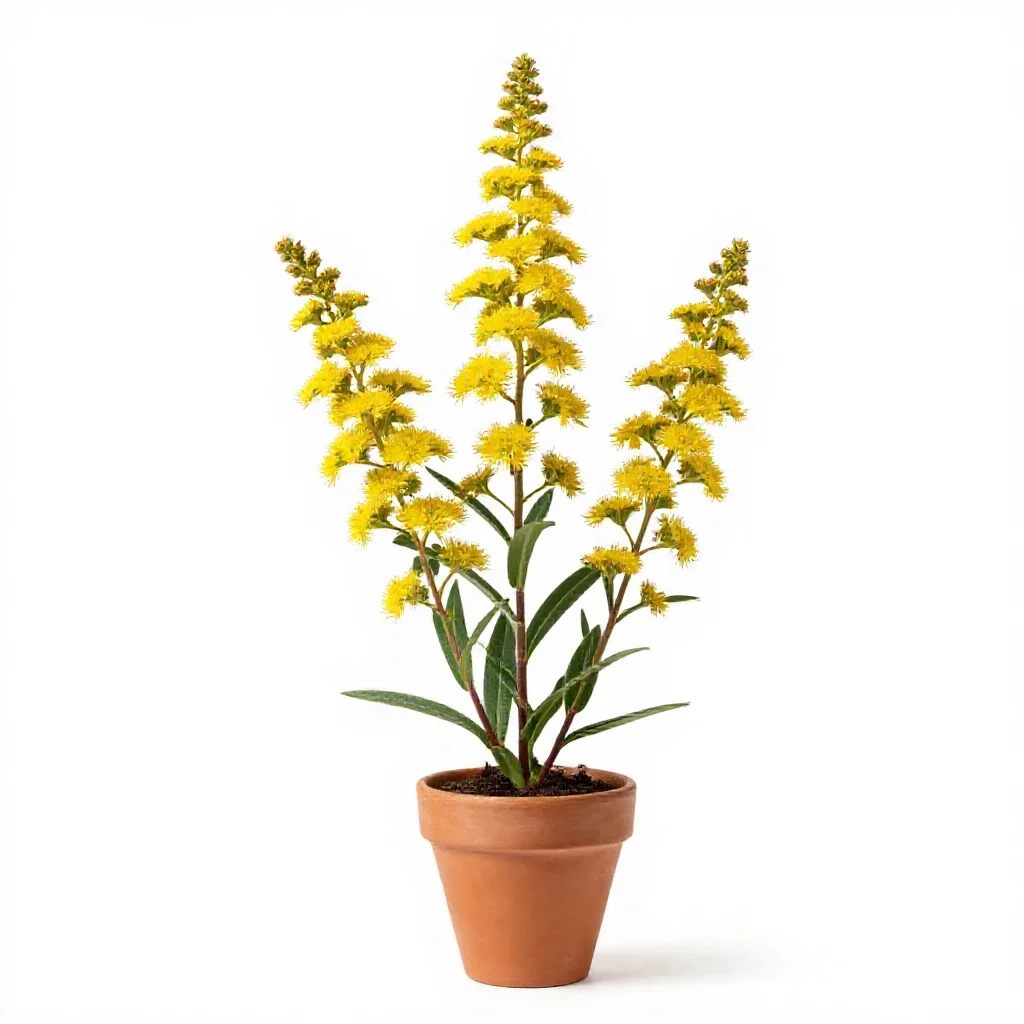 Alpine goldenrod isolated on a white background