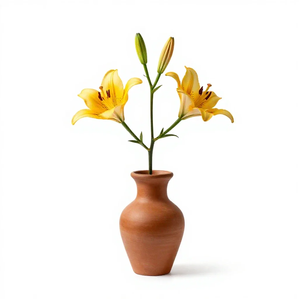 Amber lily isolated on a white background