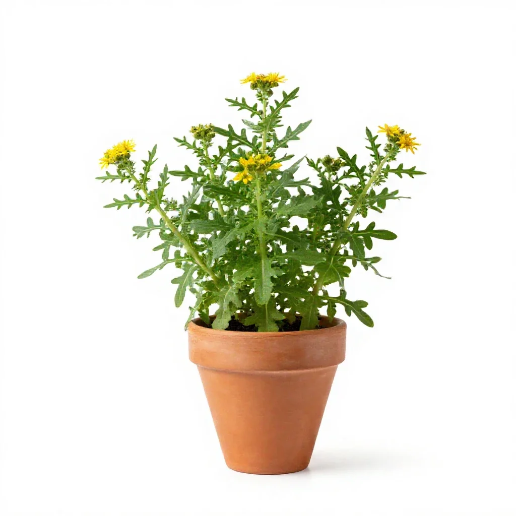 Arrowleaf groundsel isolated on a white background