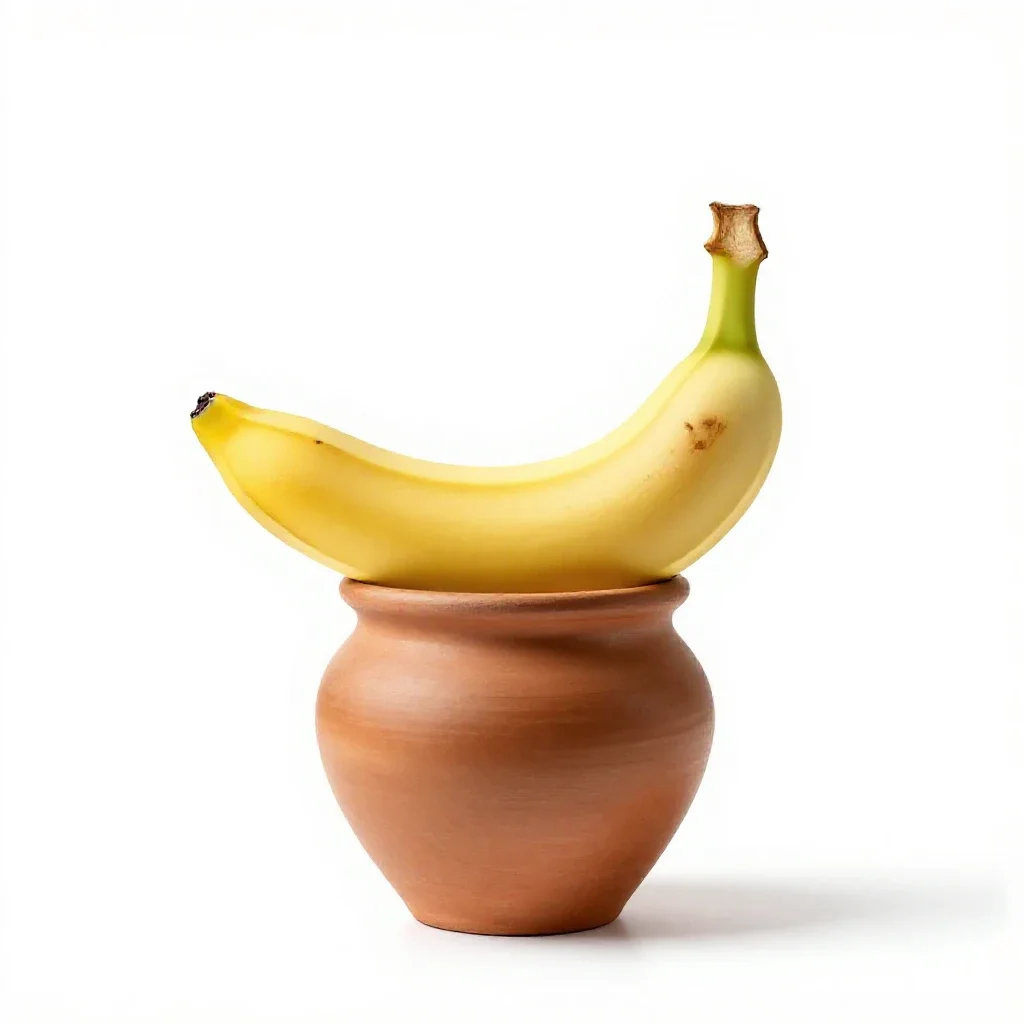 Edible banana isolated on a white background