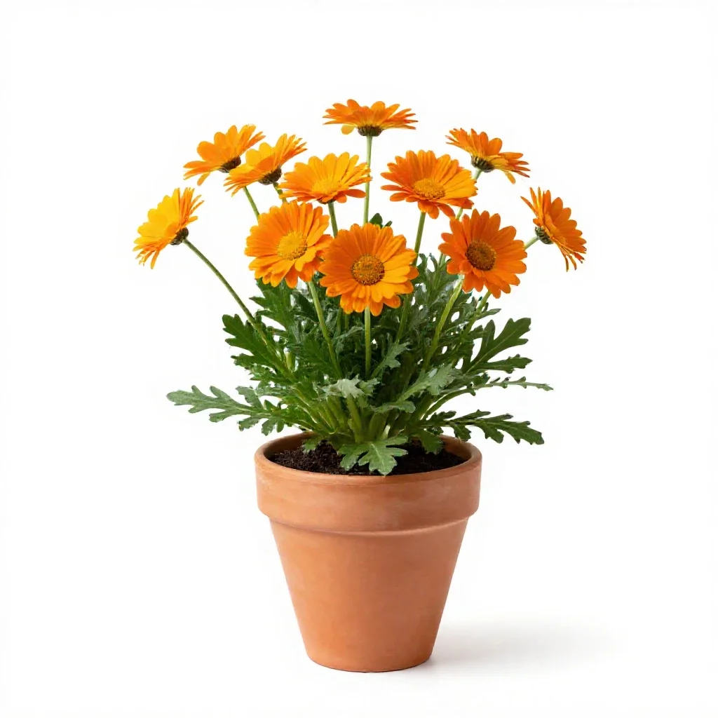 Orange daisy isolated on a white background