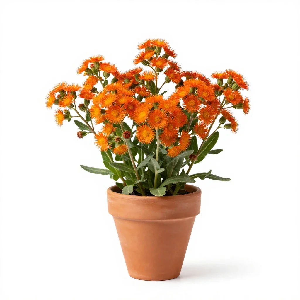 Orange hawkweed isolated on a white background