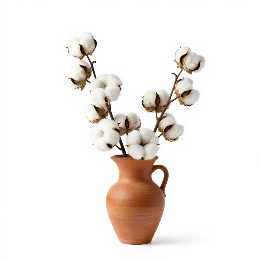 Upland cotton isolated on a white background