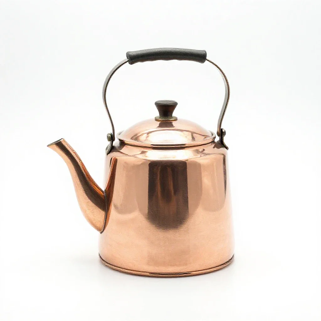 Copper kettle with patina isolated on a white background