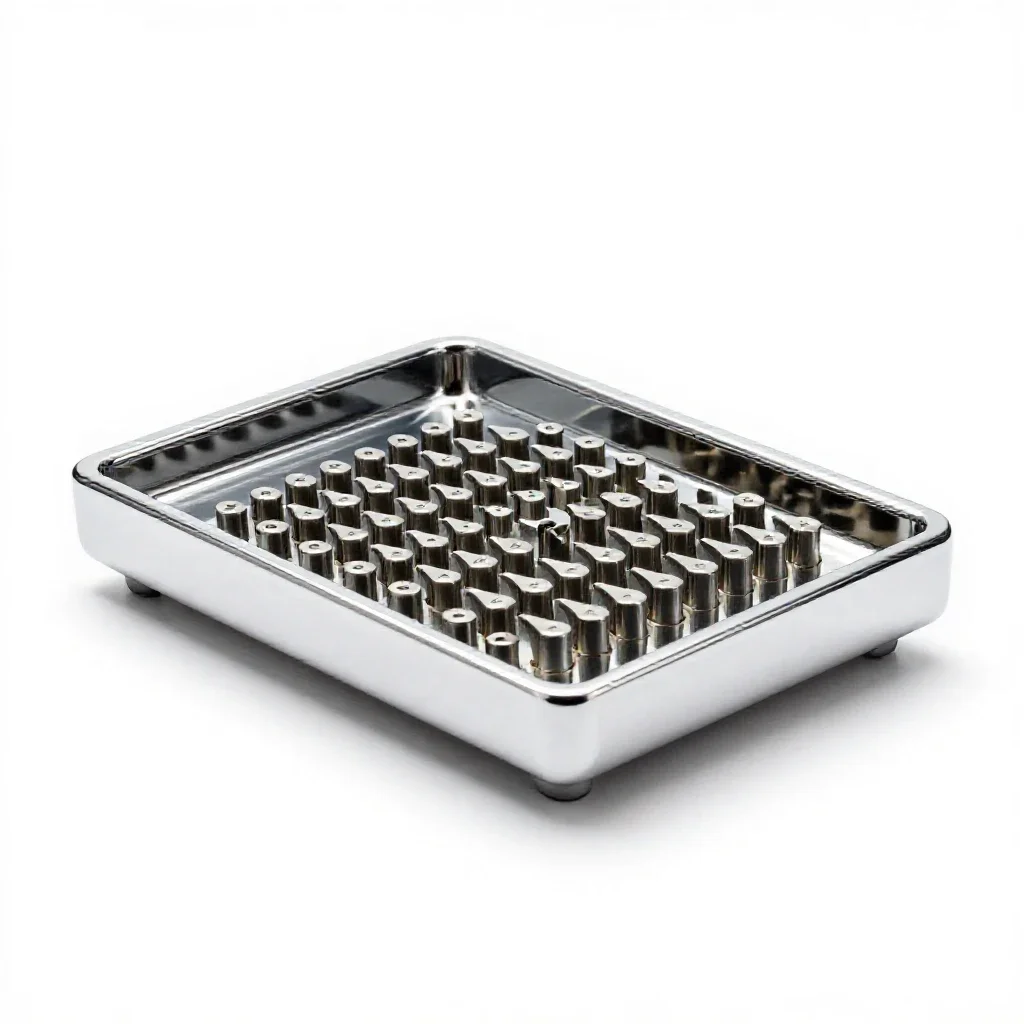 Linotype slug tray isolated on a white background