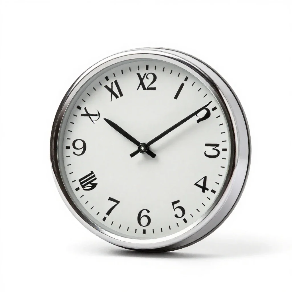 Longcase clock face isolated on a white background