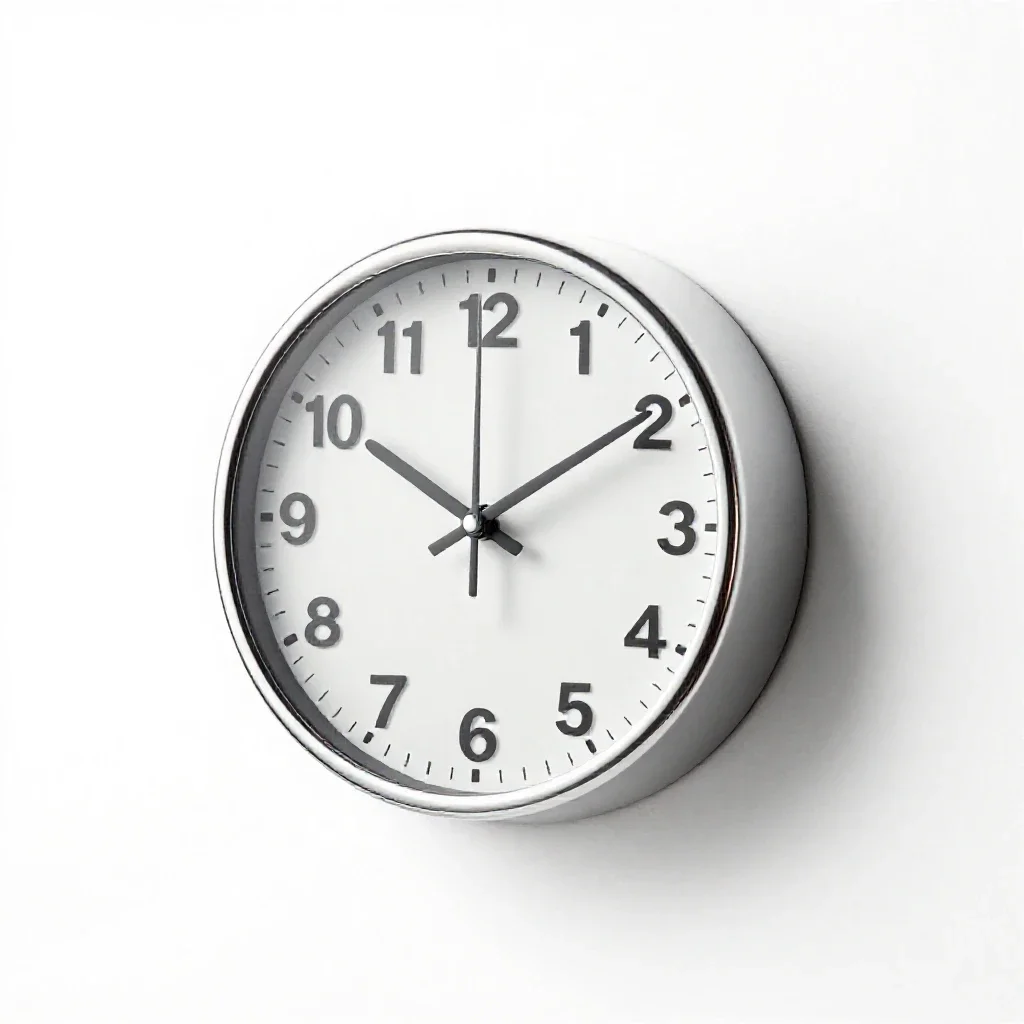 Pendulum wall clock isolated on a white background