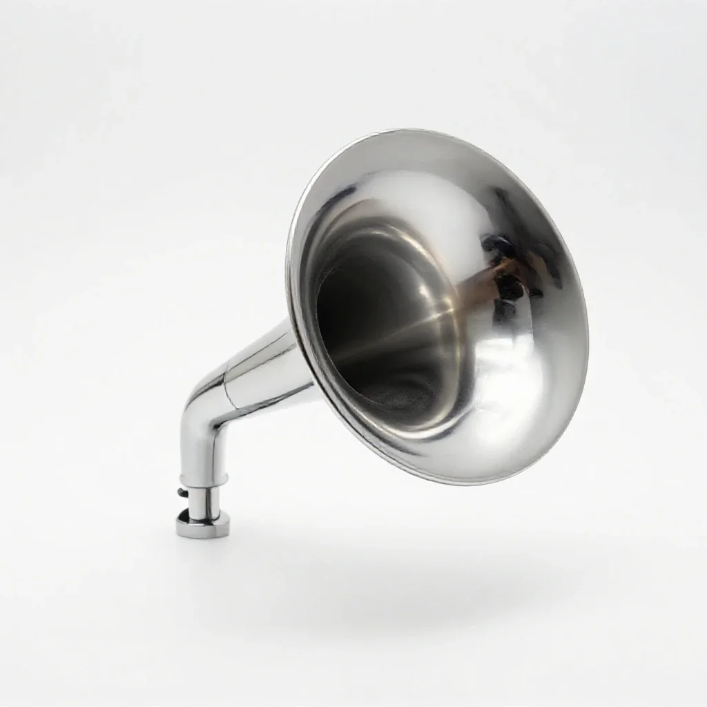 Phonograph with a horn isolated on a white background
