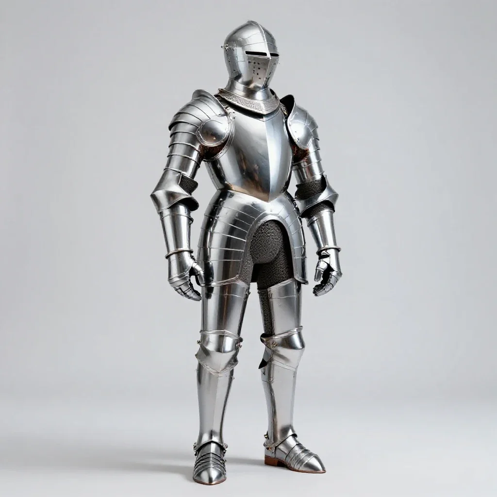 Suit of ceremonial armour isolated on a white background