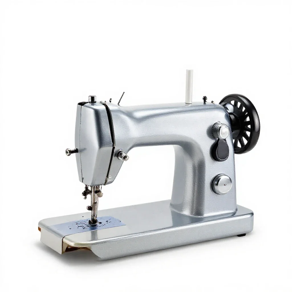 Treadle sewing machine isolated on a white background