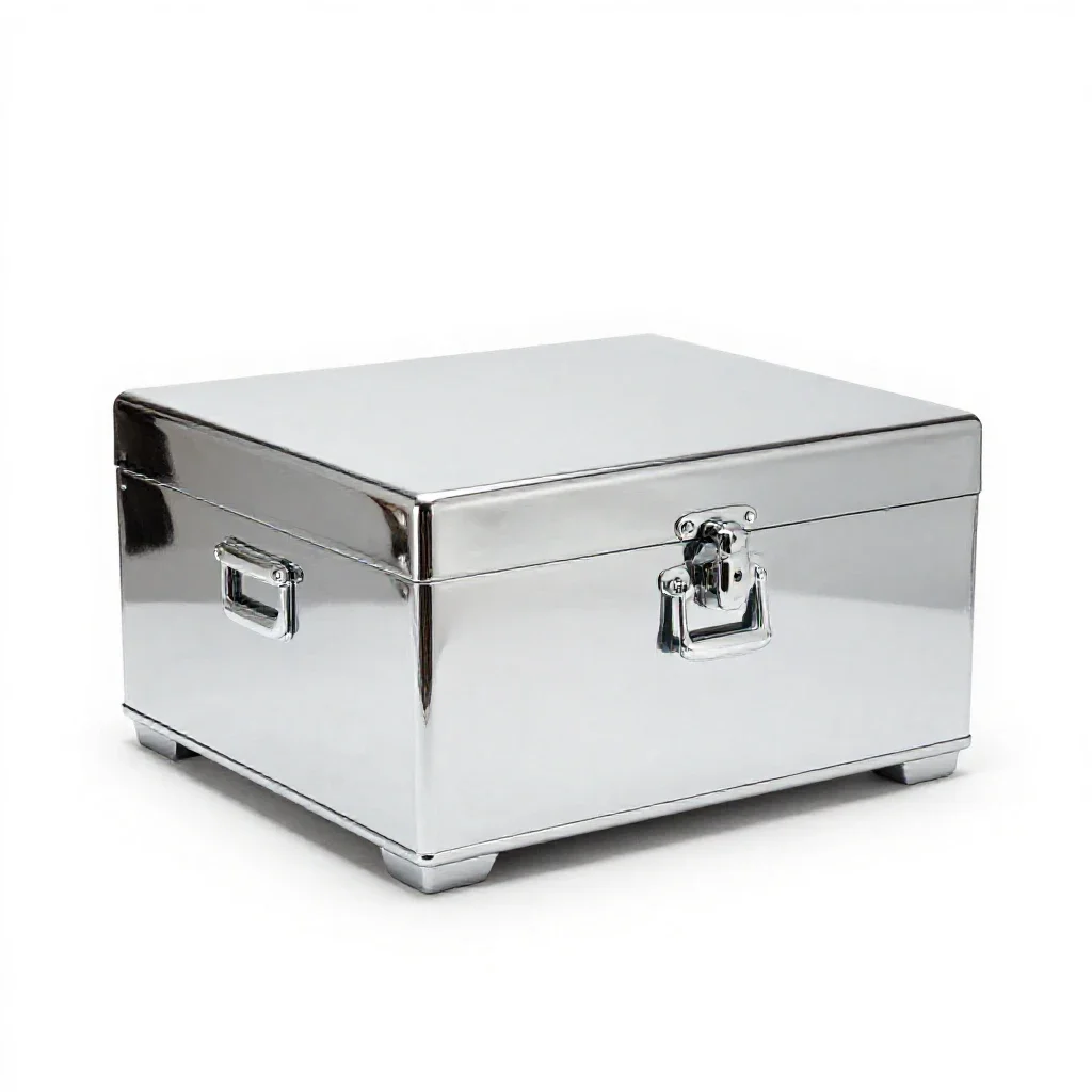 Wooden steamer trunk isolated on a white background