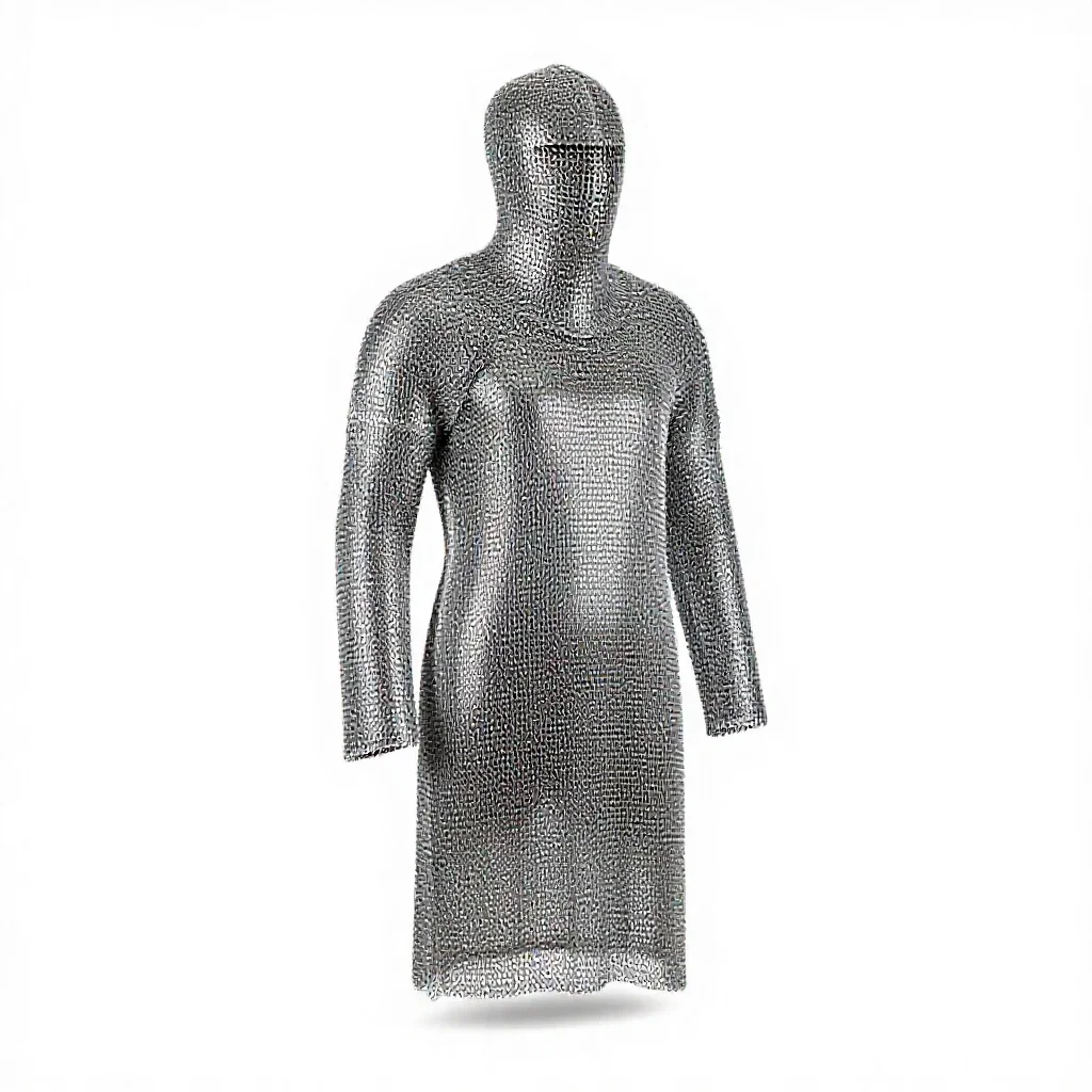 Chainmail hauberk isolated on a white background