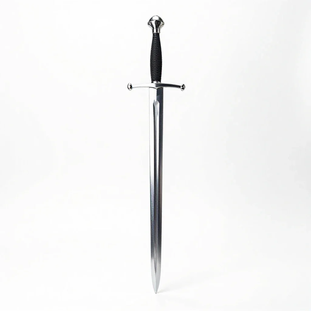 Knight's longsword isolated on a white background