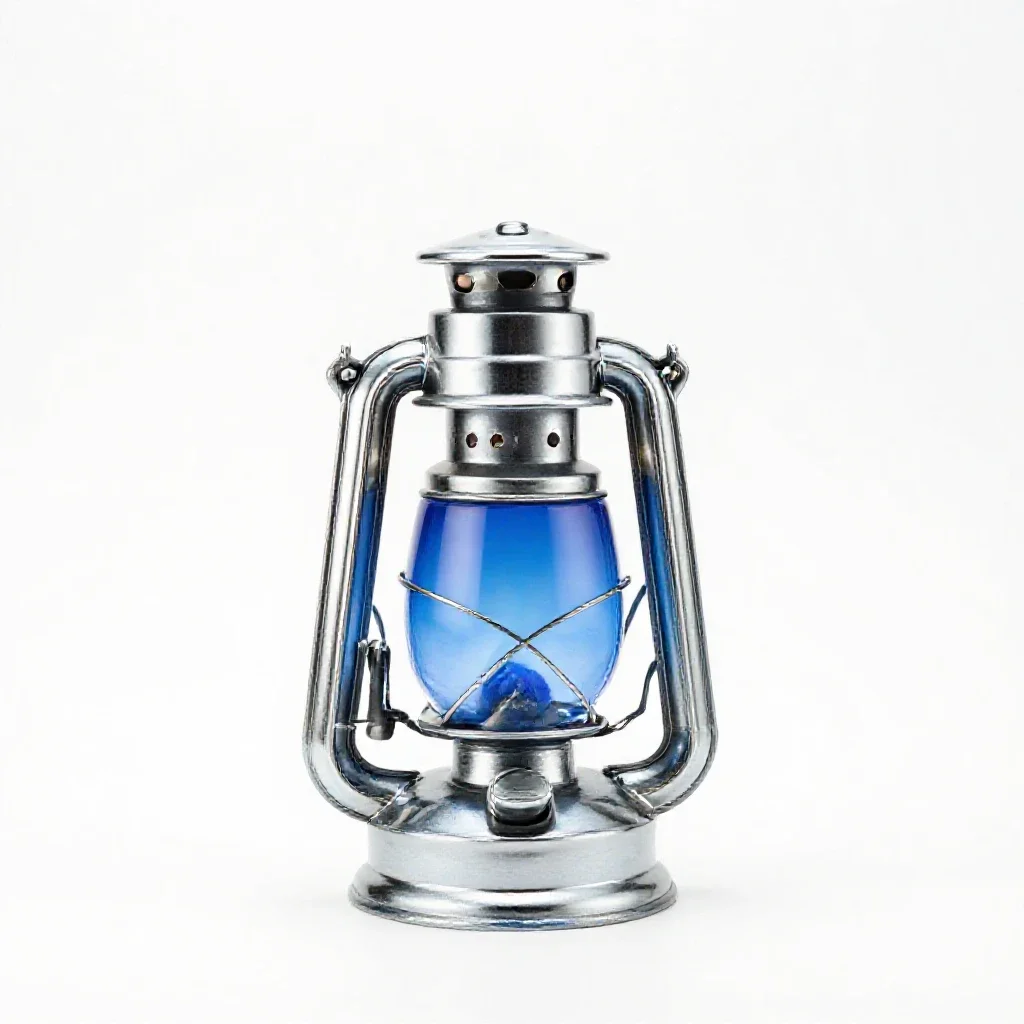 Lantern of blue flame isolated on a white background