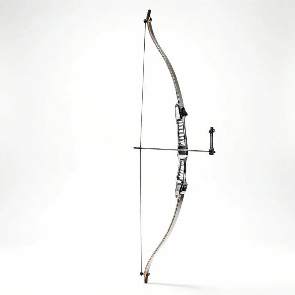 Longbow with a quiver isolated on a white background