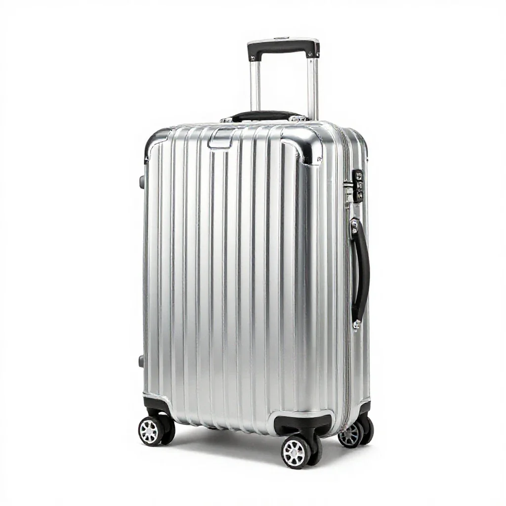 Hard-shell suitcase isolated on a white background