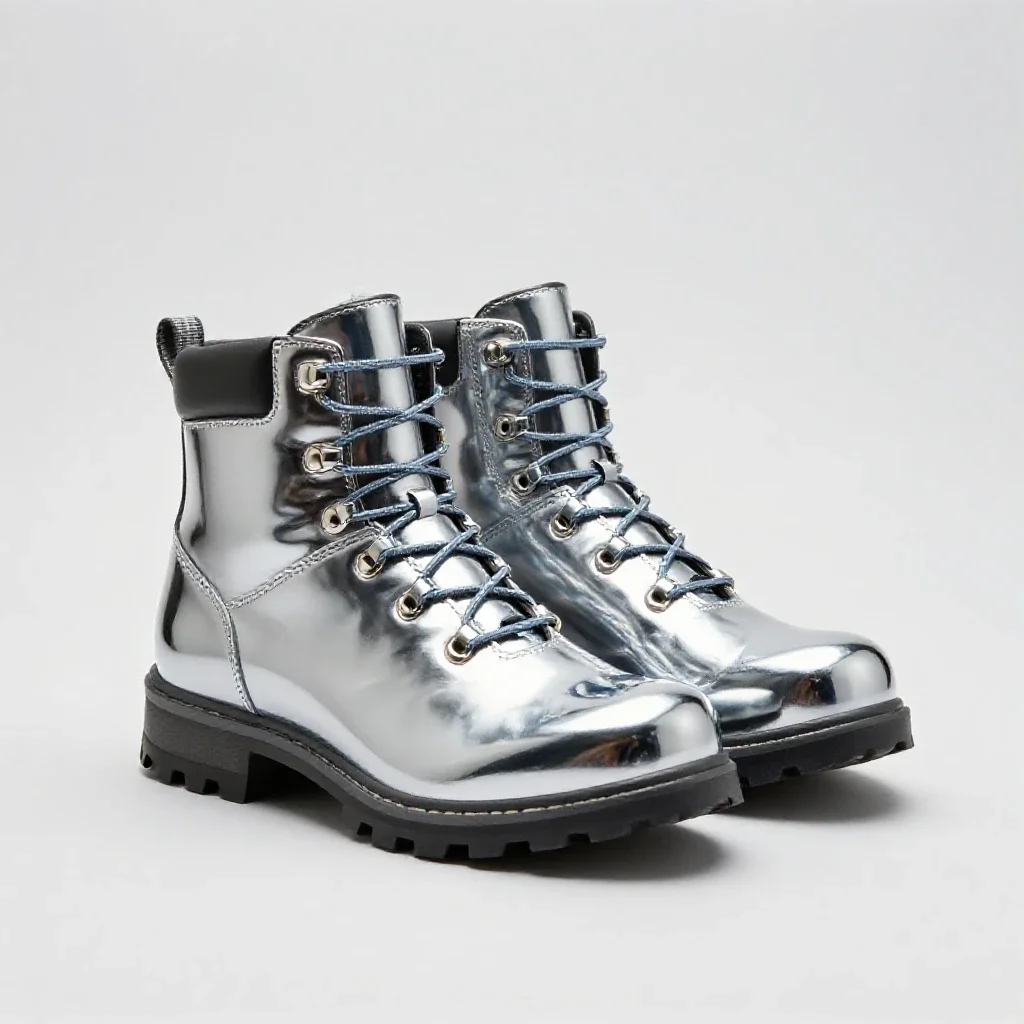 Pair of hiking boots isolated on a white background