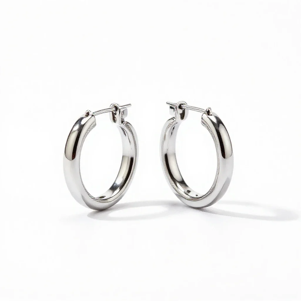 Pair of hoop earrings isolated on a white background