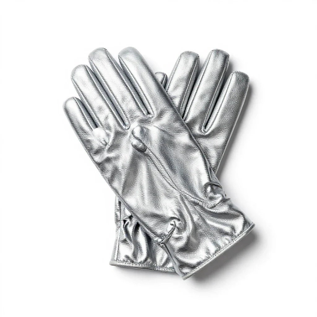 Pair of leather gloves isolated on a white background