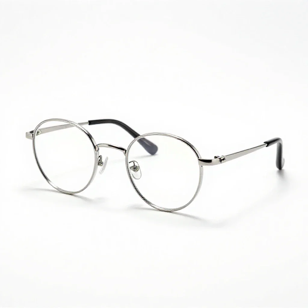 Pair of round spectacles isolated on a white background