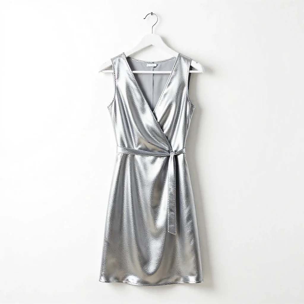 Wrap dress on a hanger isolated on a white background