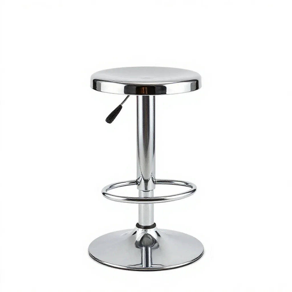 Bar stool with a footrest isolated on a white background