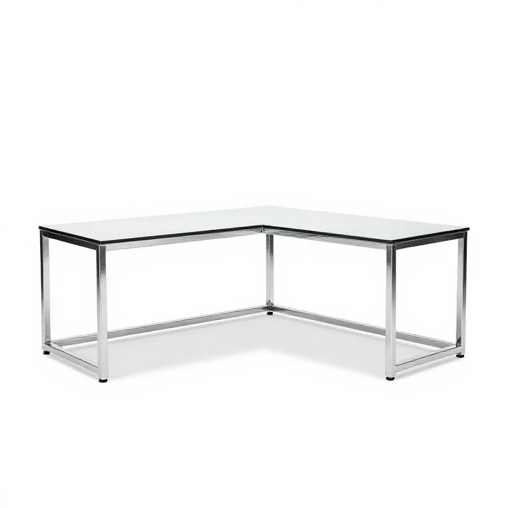 C-shaped sofa table isolated on a white background