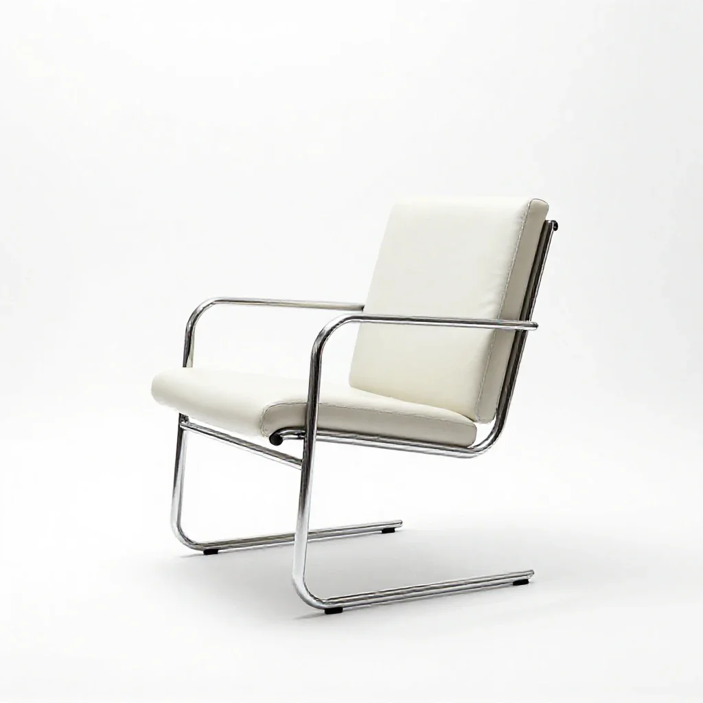 Mid-century lounge chair isolated on a white background