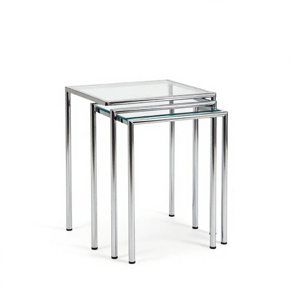 Nesting side table set isolated on a white background