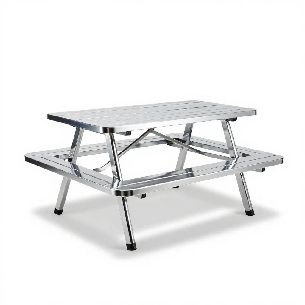 Picnic table isolated on a white background