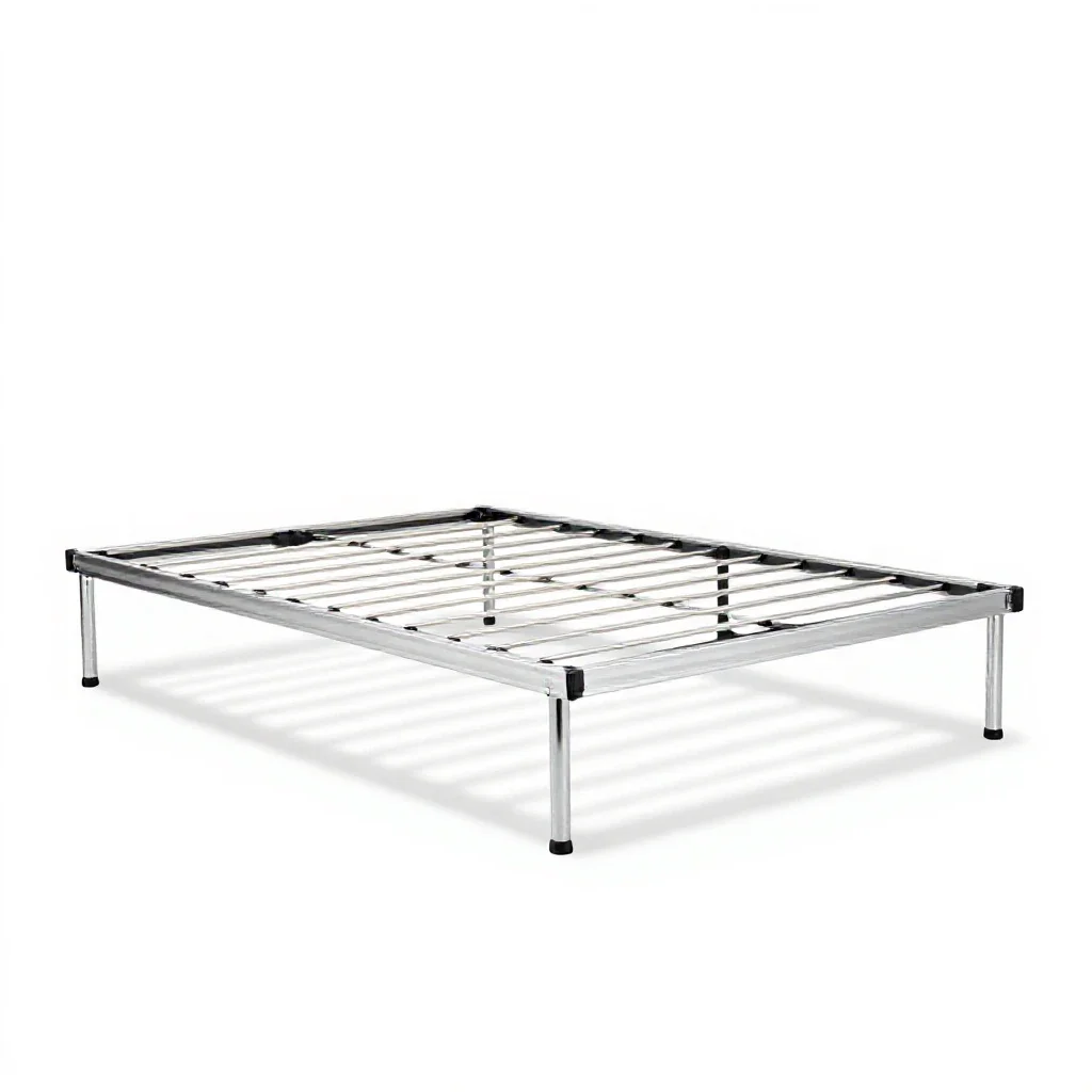 Platform bed frame isolated on a white background